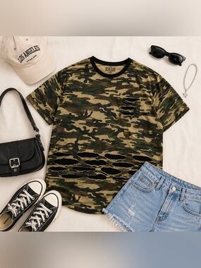 Rothco Men's Woodland Camo Short Sleeve Tee